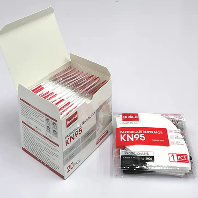 Paquete individual 20Pcs del índice de filtrado de la mascarilla del respirador del gancho KN95 alto el 95%