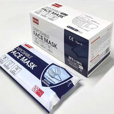 Estándar azul médico 3 de la máscara disponible BFE el 98% FDA ASTM F2100 de la capa de Buda-U