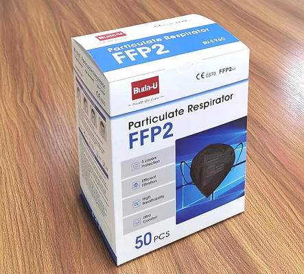Mascarilla negra FFP2, máscara de partículas del respirador FFP2, FFP2 con la máscara protectora no tejida de la certificación del CE