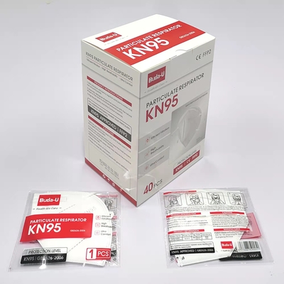 Solo paquete 5 máscara de partículas FDA EUA 40Pcs/Box del respirador de la mascarilla de la capa KN95