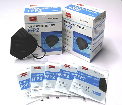 Tipo plegable negro 5 capas de FFP2 del CE 0370 de las máscaras protectoras certificado
