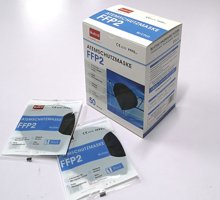 CE 0370 máscaras protectoras certificadas del negro FFP2 de 5 capas