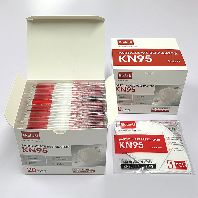 Medio paquete individual anti plegable blanco PM2.5 de las mascarillas del respirador KN95