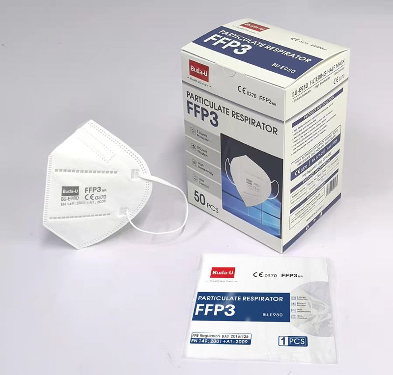 Respirador de pieza facial CE FFP3, mascarilla desechable 50 piezas/caja FFP3 NR