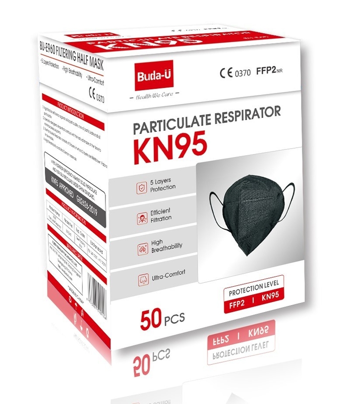 Tela fundida por soplado de máscara de respirador KN95 de cara de alta eficiencia de filtración