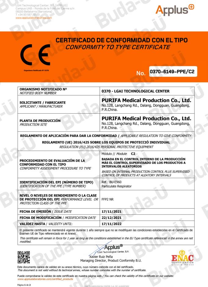 Certificado del C2 del módulo del CE 0370 – 1of 2