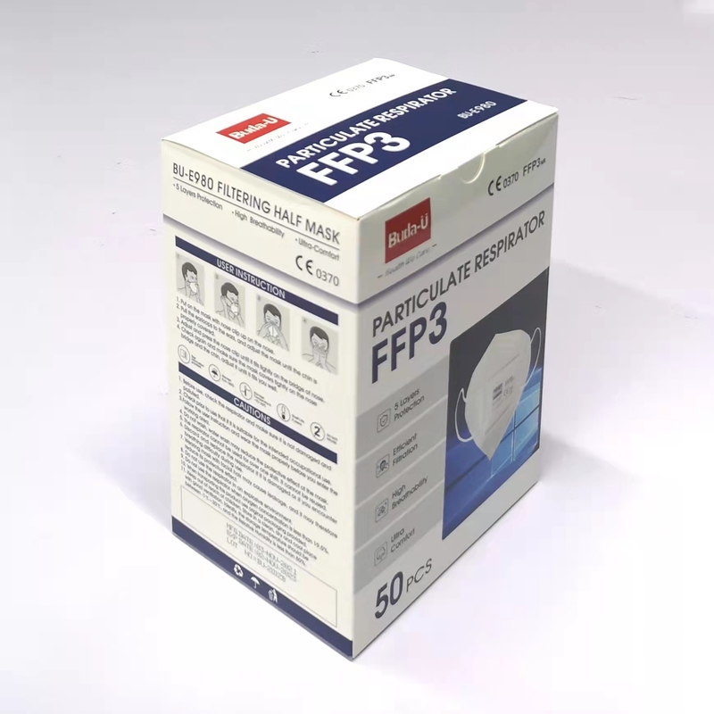 BU-E980 FFP3 que filtra En 149 50pcs/Box el 99% Min Filtration Efficiency de la media máscara